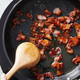 bacon frying in pan